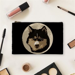 Husky Moon Cosmetic Bag (medium) by snowwhitegirl