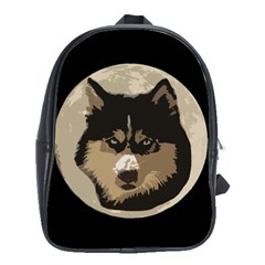 Husky Moon School Bag (large) by snowwhitegirl