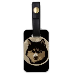 Husky Moon Luggage Tags (one Side)  by snowwhitegirl