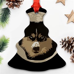 Husky Moon Christmas Tree Ornament (two Sides) by snowwhitegirl