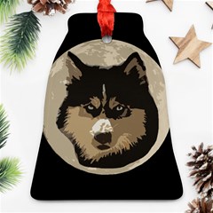 Husky Moon Bell Ornament (two Sides) by snowwhitegirl