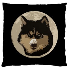 Husky Moon Large Cushion Case (two Sides) by snowwhitegirl