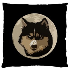 Husky Moon Standard Flano Cushion Case (two Sides) by snowwhitegirl