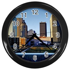 Columbus Skyline Wall Clock (black) by Riverwoman