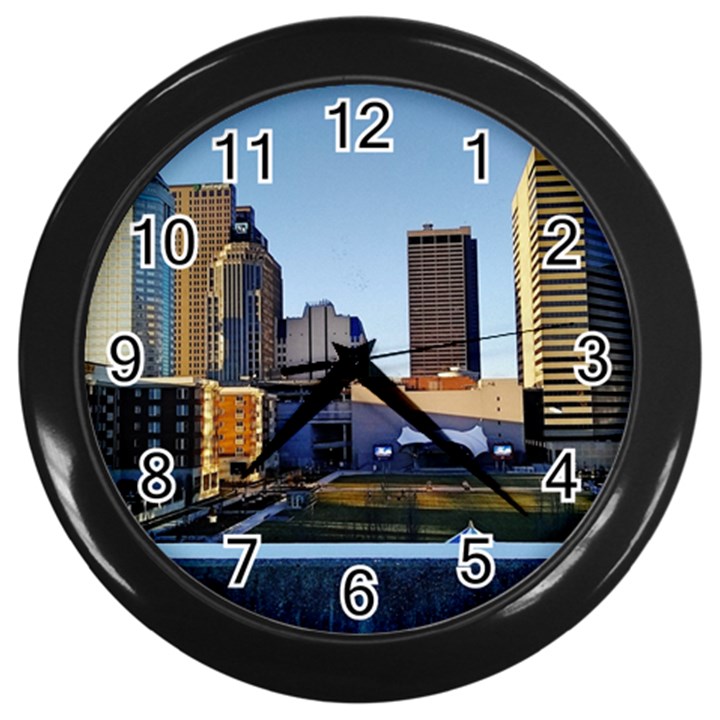 Columbus skyline Wall Clock (Black)