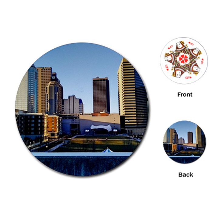 Columbus skyline Playing Cards (Round)