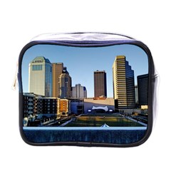 Columbus Skyline Mini Toiletries Bag (one Side) by Riverwoman