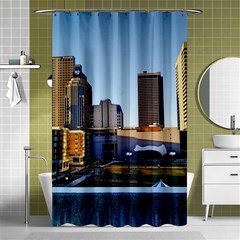 Columbus Skyline Shower Curtain 48  X 72  (small)  by Riverwoman