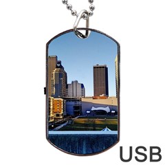 Columbus Skyline Dog Tag Usb Flash (two Sides) by Riverwoman