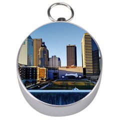 Columbus Skyline Silver Compasses by Riverwoman