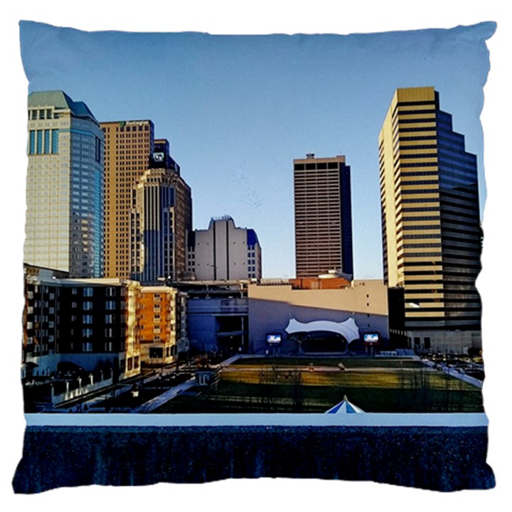 Columbus skyline Large Flano Cushion Case (One Side)