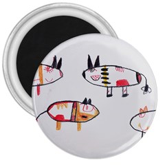 Children Children Drawing Flock 3  Magnets by Pakrebo