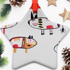 Children Children Drawing Flock Ornament (star) by Pakrebo