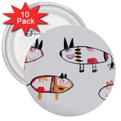 Children Children Drawing Flock 3  Buttons (10 Pack)  by Pakrebo