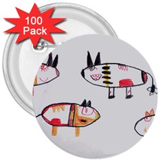 Children Children Drawing Flock 3  Buttons (100 Pack)  by Pakrebo