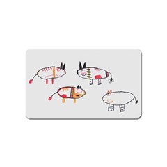 Children Children Drawing Flock Magnet (name Card) by Pakrebo