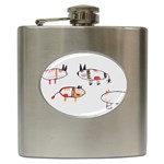 Children Children Drawing Flock Hip Flask (6 oz) Front