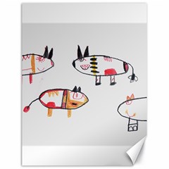 Children Children Drawing Flock Canvas 18  X 24  by Pakrebo