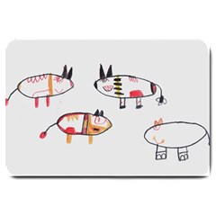 Children Children Drawing Flock Large Doormat  by Pakrebo