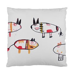 Children Children Drawing Flock Standard Cushion Case (two Sides) by Pakrebo