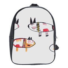 Children Children Drawing Flock School Bag (large) by Pakrebo