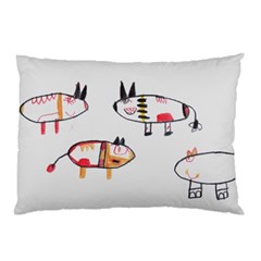 Children Children Drawing Flock Pillow Case (two Sides) by Pakrebo