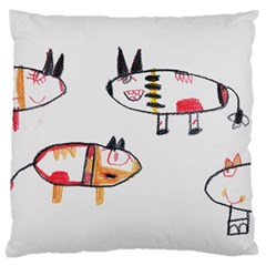 Children Children Drawing Flock Large Cushion Case (one Side) by Pakrebo