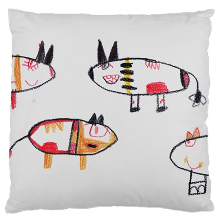 Children Children Drawing Flock Large Cushion Case (Two Sides)