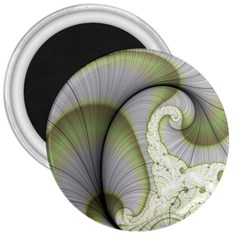 Graphic Fractal Eddy Curlicue Leaf 3  Magnets by Pakrebo