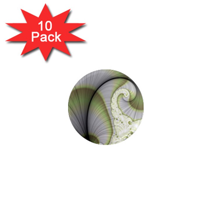 Graphic Fractal Eddy Curlicue Leaf 1  Mini Magnet (10 pack) 