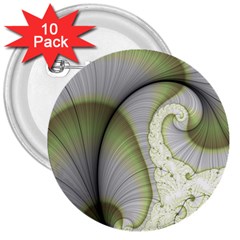 Graphic Fractal Eddy Curlicue Leaf 3  Buttons (10 Pack)  by Pakrebo