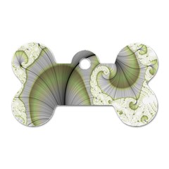 Graphic Fractal Eddy Curlicue Leaf Dog Tag Bone (one Side)