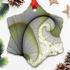 Graphic Fractal Eddy Curlicue Leaf Snowflake Ornament (two Sides) by Pakrebo