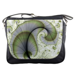 Graphic Fractal Eddy Curlicue Leaf Messenger Bag by Pakrebo