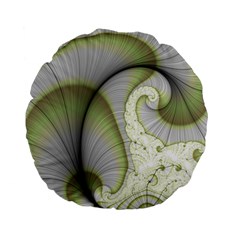 Graphic Fractal Eddy Curlicue Leaf Standard 15  Premium Flano Round Cushions by Pakrebo