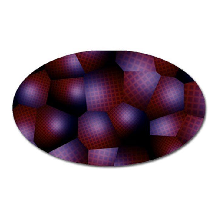 Fractal Rendering Background Oval Magnet