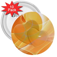 Lines Wave Heart Love Smile 3  Buttons (10 Pack)  by Pakrebo