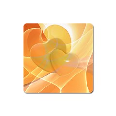 Lines Wave Heart Love Smile Square Magnet by Pakrebo