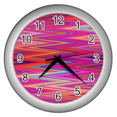 Seamless Digital Tile Texture Wall Clock (Silver)