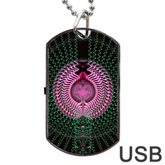 Fractal Traditional Fractal Hypnotic Dog Tag Usb Flash (two Sides) by Pakrebo