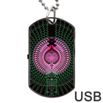 Fractal Traditional Fractal Hypnotic Dog Tag USB Flash (Two Sides) Front