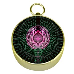 Fractal Traditional Fractal Hypnotic Gold Compasses