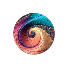 Fractal Multi Colored Fantasia Magnet 3  (round) by Pakrebo