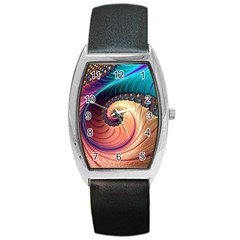 Fractal Multi Colored Fantasia Barrel Style Metal Watch by Pakrebo