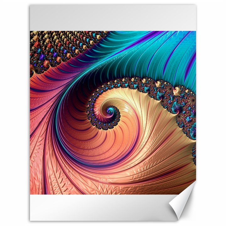 Fractal Multi Colored Fantasia Canvas 12  x 16 