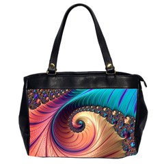 Fractal Multi Colored Fantasia Oversize Office Handbag (2 Sides) by Pakrebo