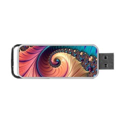 Fractal Multi Colored Fantasia Portable Usb Flash (one Side) by Pakrebo