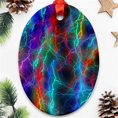 Wizzard Flashes Pattern Abstract Oval Ornament (two Sides) by Pakrebo