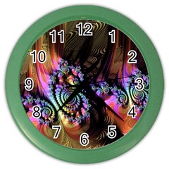 Fractal Colorful Background Color Wall Clock by Pakrebo