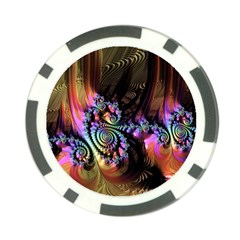 Fractal Colorful Background Poker Chip Card Guard by Pakrebo